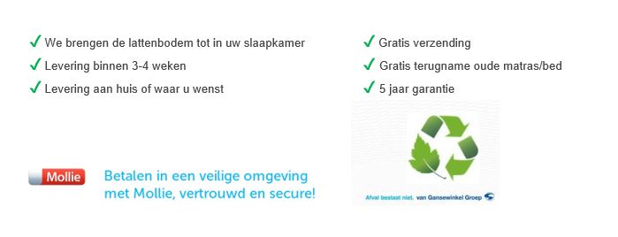 Niet verstelbare lattenbodem - smart flex